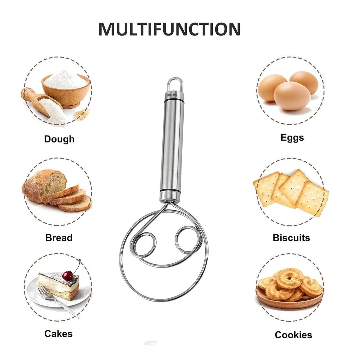 Dough Whisk, Stainless Steel Bread Whisk, Bread Mixer Making Tools