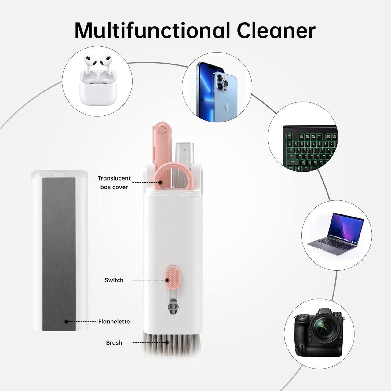 Allnest 7-in-1 Multifunctional Cleaner Kit | Keyboard Cleaner, Cleaning Earbuds, Mobile and Laptop Screen Cleaner Full set For Your Setup Or Gadget