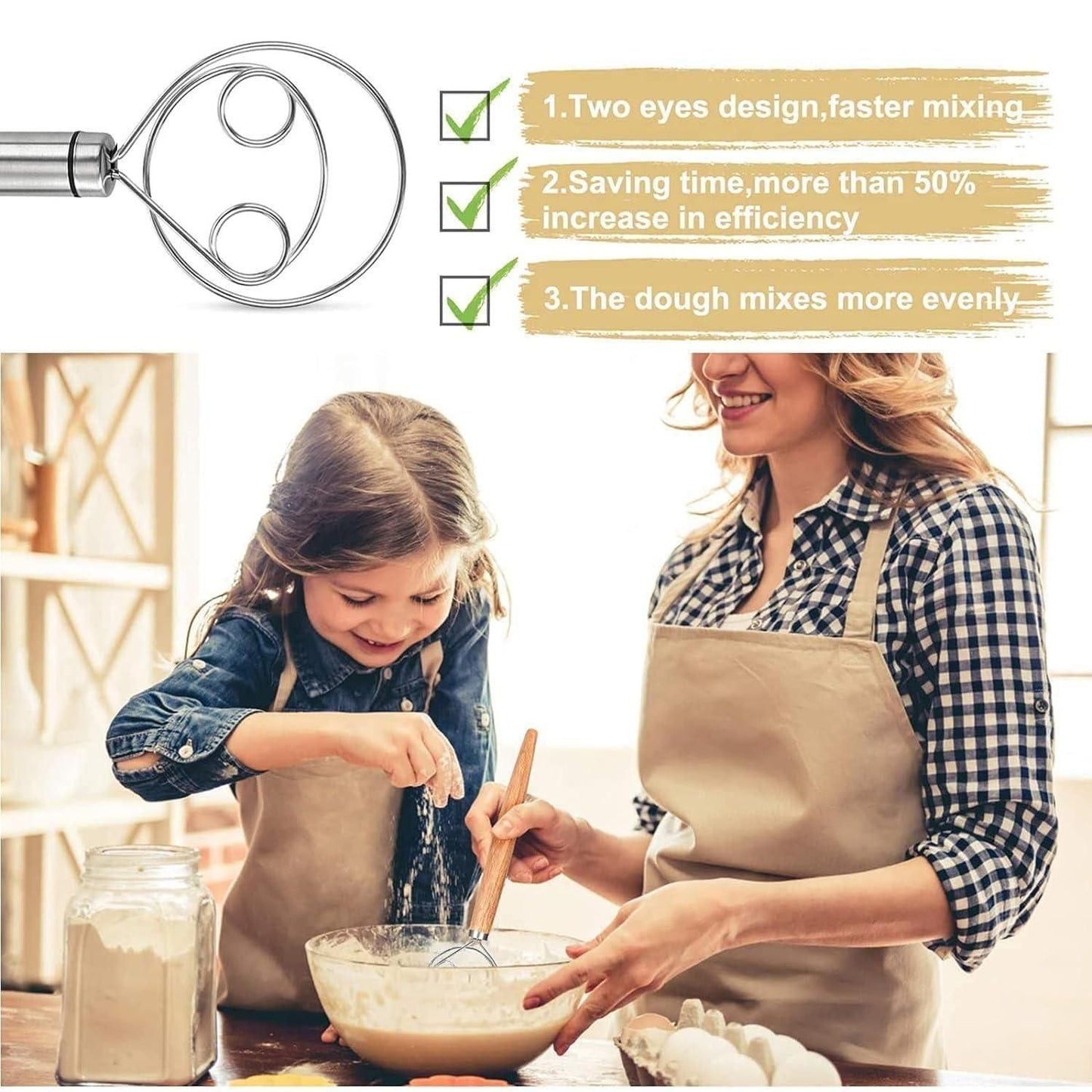 Dough Whisk, Stainless Steel Bread Whisk, Bread Mixer Making Tools